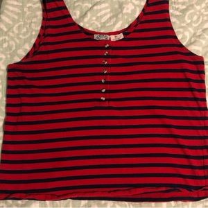 Medium Ricky & clothing strip red vintage 90s top